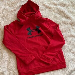 Under Armour Red  Pullover with Black Logo Hoodie Washed never worn